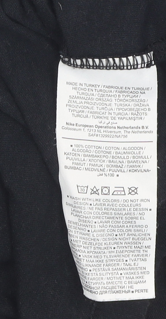 Nike Men's Black Sports T-Shirt, Size S, Graphic Print, Cotton