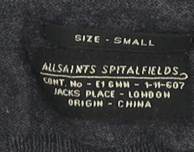 AllSaints Men's Grey V-Neck Pullover Jumper - Size S