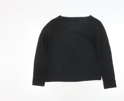 Laura Ashley Women's Black Basic Long Sleeve T-Shirt Size 16