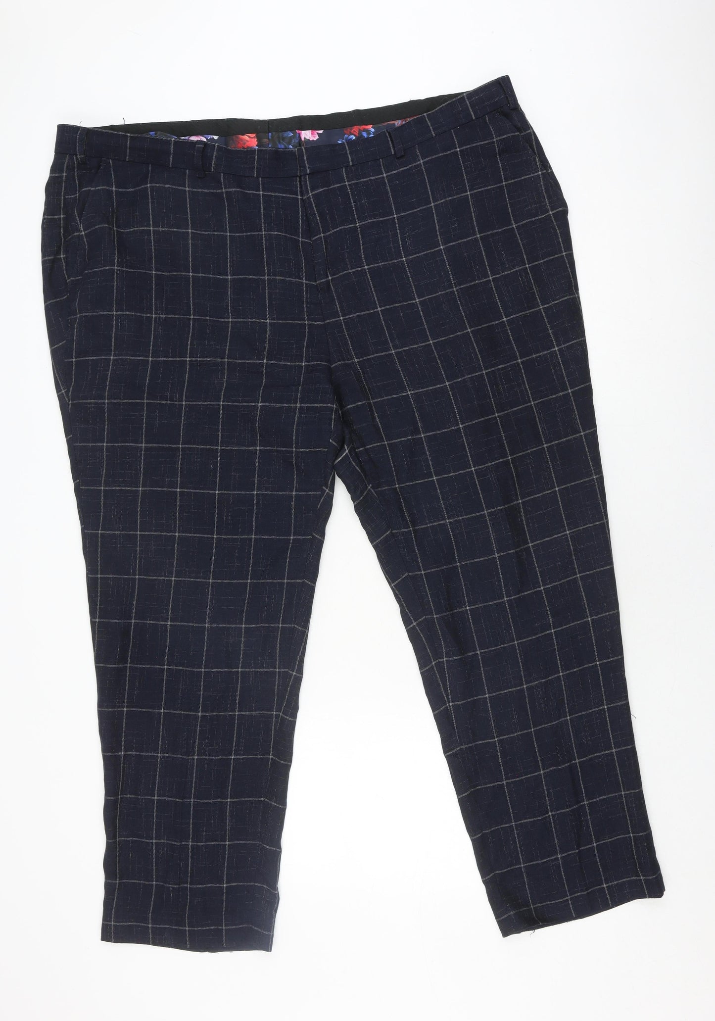 Jacamo Men's Black Check Trousers Size 48S