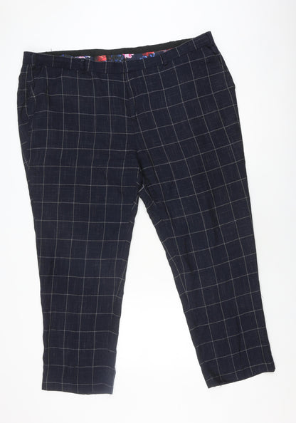 Jacamo Men's Black Check Trousers Size 48S