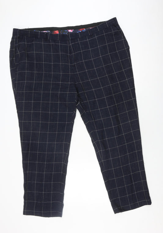 Jacamo Men's Black Check Trousers Size 48S