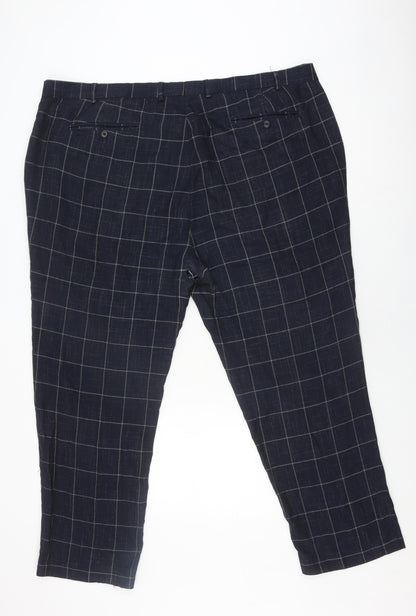 Jacamo Men's Black Check Trousers Size 48S