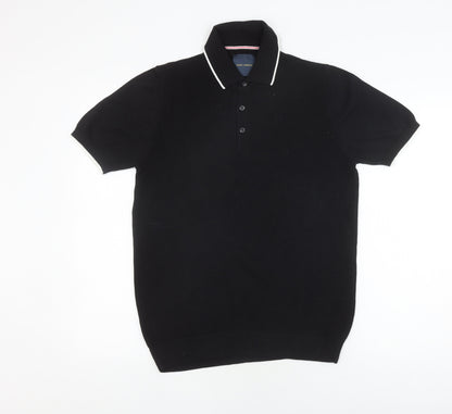 Guide London Black Men's Medium Polo, Short Sleeve Knit