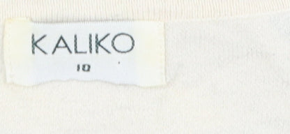 Womens UK Size 10 Kaliko Ivory Classic Blouse