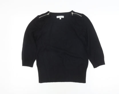 Red Herring Women's Black Basic Knit Top, Size 2