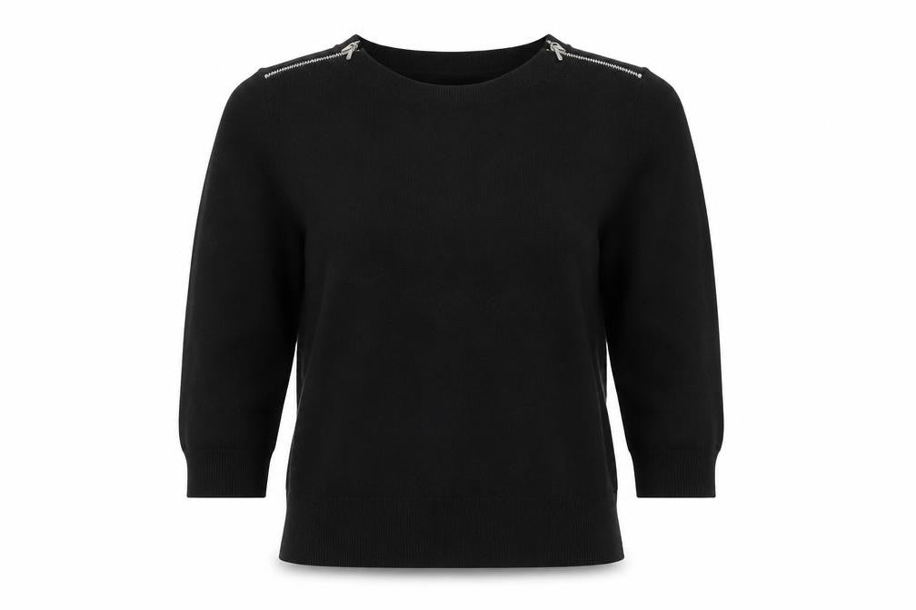 Red Herring Women's Black Basic Knit Top, Size 2