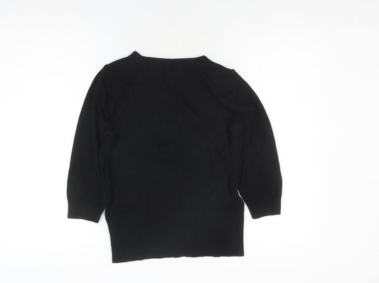Red Herring Women's Black Basic Knit Top, Size 2