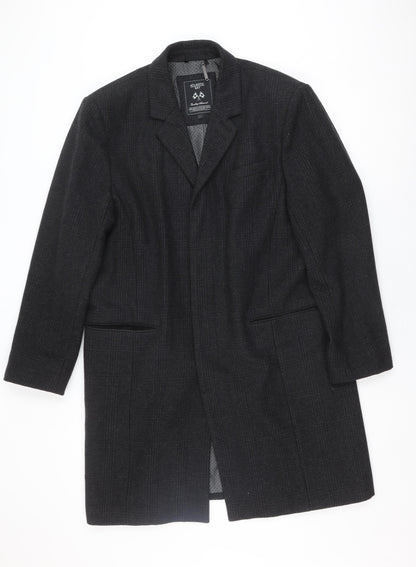 Atlantic Bay Men's Grey Check Blazer, Size L, Wool Blend