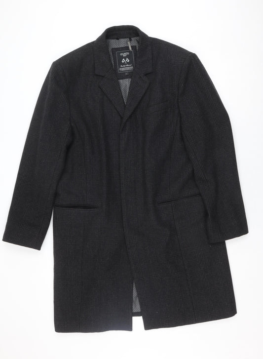 Atlantic Bay Men's Grey Check Blazer, Size L, Wool Blend