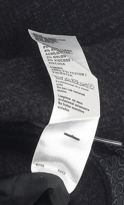 Atlantic Bay Men's Grey Check Blazer, Size L, Wool Blend