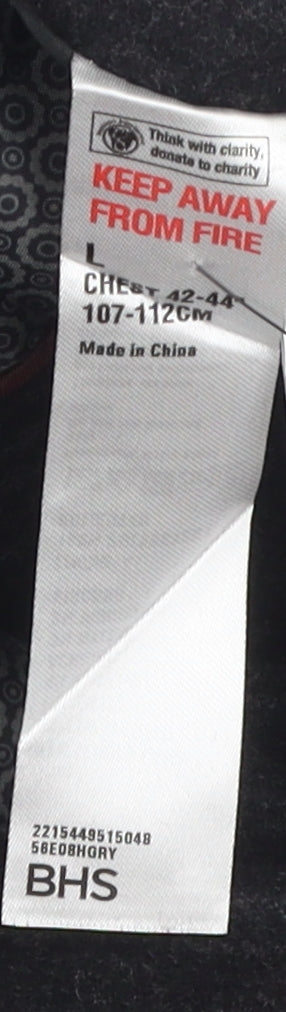 Atlantic Bay Men's Grey Check Blazer, Size L, Wool Blend