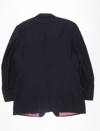 Boden Men's Black Wool Blazer 46L Formal Single-Breasted