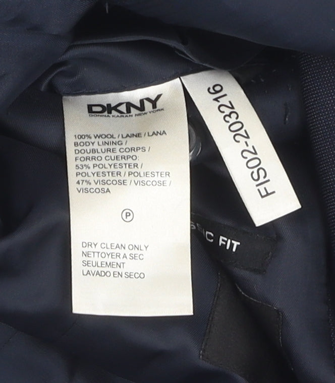 Mens UK Size 34 DKNY Regular Blue Suit Jacket