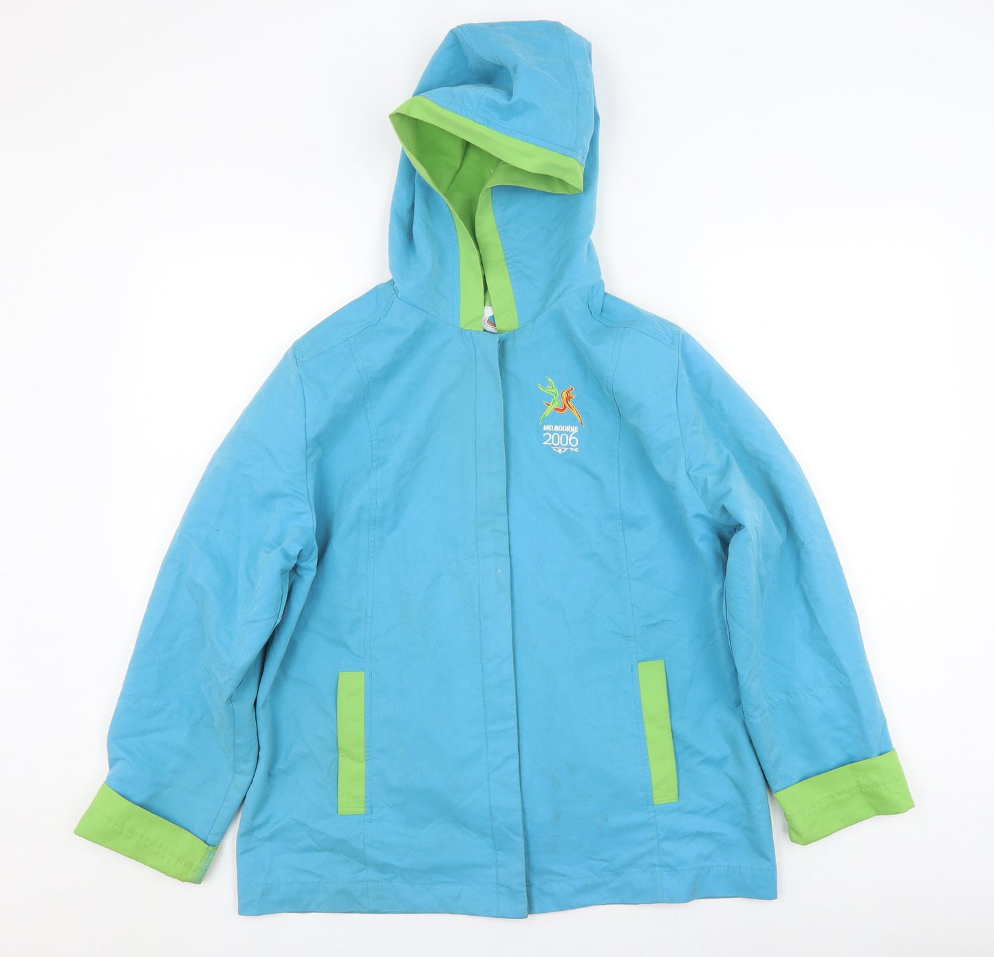 Team 2006 Blue Unisex Rain Jacket M Sports Logo