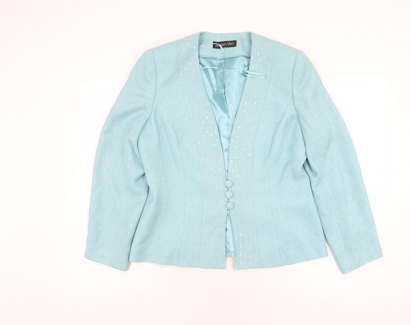 Jacques Vert Women's Blue Beaded Blazer, Size 12