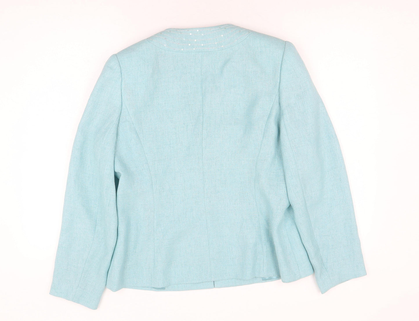 Jacques Vert Women's Blue Beaded Blazer, Size 12