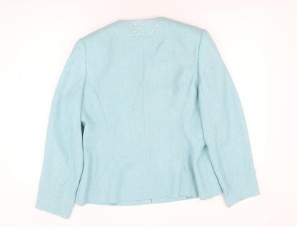 Jacques Vert Women's Blue Beaded Blazer, Size 12