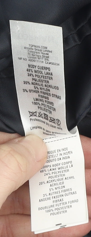 Mens UK Size 40 Topman Regular Grey Suit Jacket