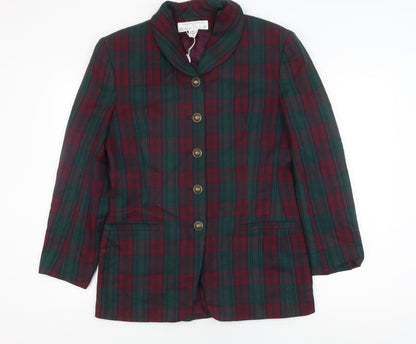Rena Rowan Plaid Blazer Women’s 10 Multicoloured Wool