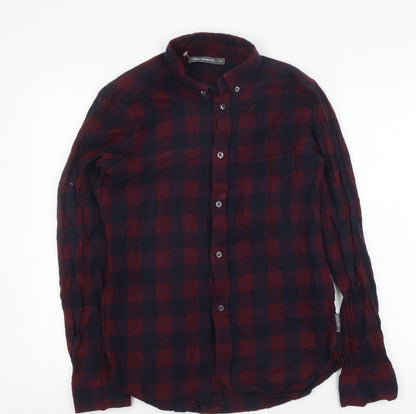 French Connection Men's Red Check Cotton Shirt M