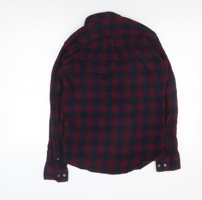 French Connection Men's Red Check Cotton Shirt M