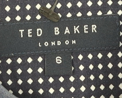 Ted Baker Mens Blue Plaid Long Sleeve Shirt Size 10