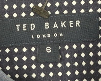 Ted Baker Mens Blue Plaid Long Sleeve Shirt Size 10