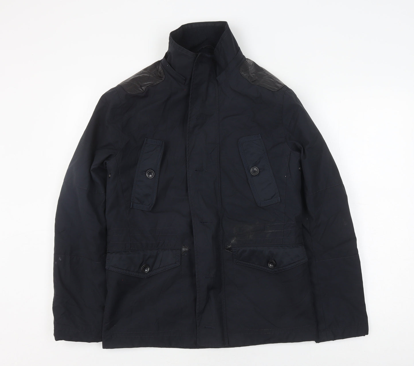 Zara Man Black Military Jacket, Size S, Men's Fashion