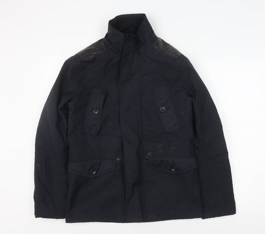 Zara Man Black Military Jacket, Size S, Men's Fashion