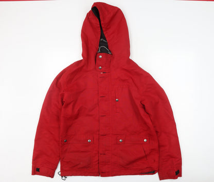 Mens UK Size L Climb Red Parka Coat