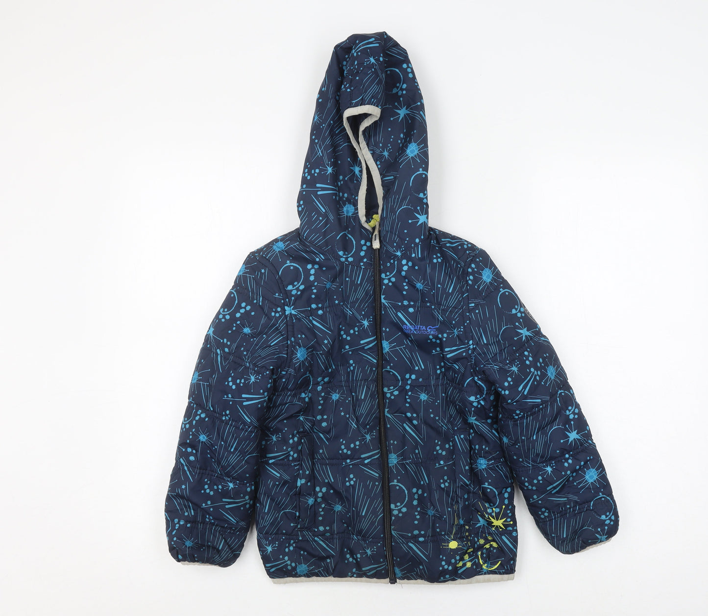 Regatta Boys Blue Puffer Jacket 8 Years Geometric Hooded