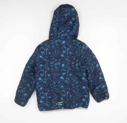 Regatta Boys Blue Puffer Jacket 8 Years Geometric Hooded
