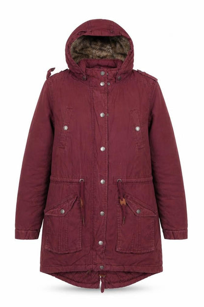 Womens UK Size 10 Fatface Red Parka Coat