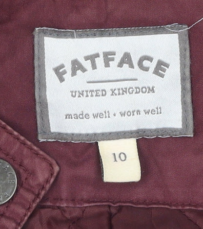 Womens UK Size 10 Fatface Red Parka Coat