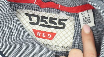 D555 Men Navy Blue Polo Shirt, Size L, Casual Wear