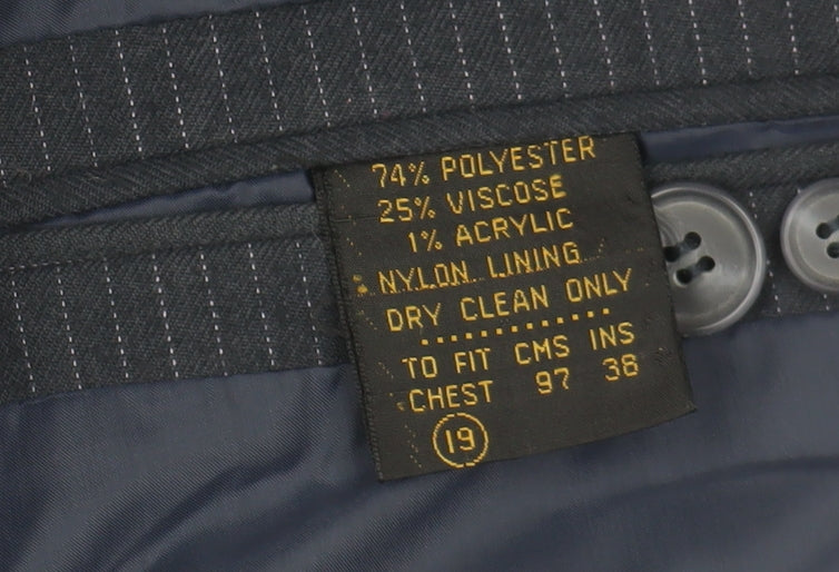 Foster Menswear Navy Pinstripe Blazer Size 38R