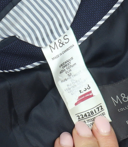 Mens UK Size 42 Marks and Spencer Regular Blue Suit Jacket
