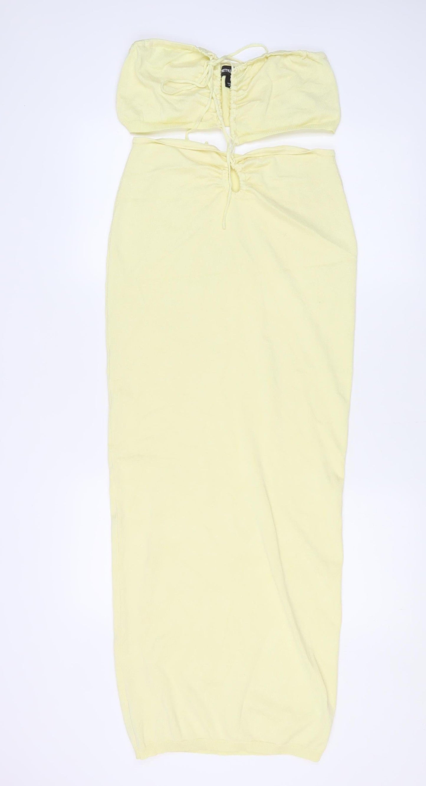 PrettyLittleThing Women's Yellow Bodycon Midi Dress M