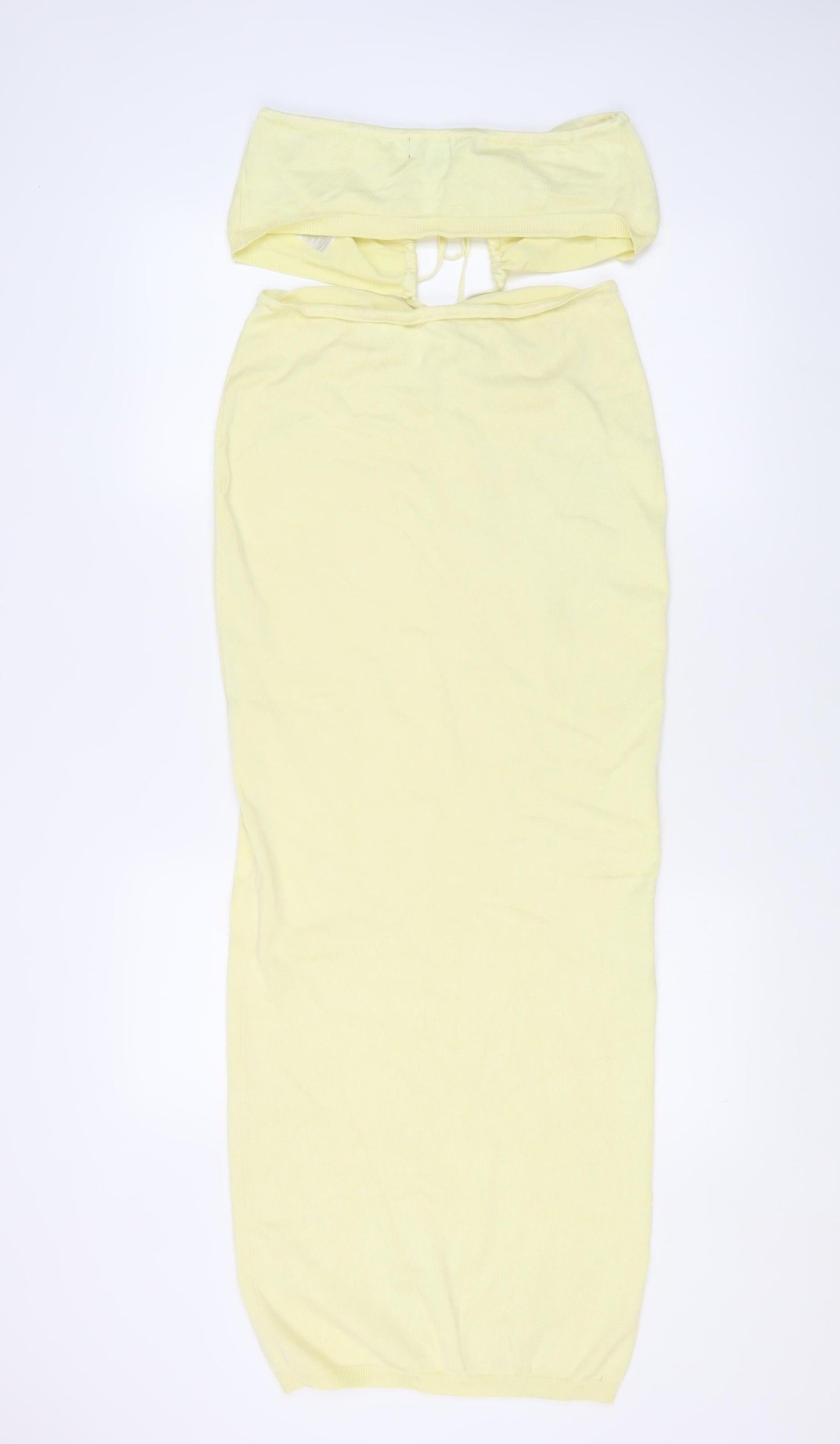 PrettyLittleThing Women's Yellow Bodycon Midi Dress M