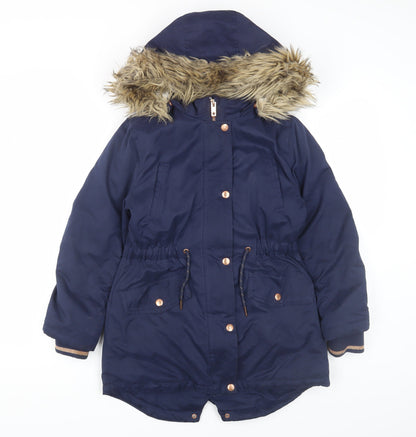 John Lewis Girls Blue Parka Coat 10 Years