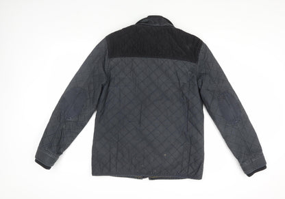 Next Men's Black Quilted Jacket M, Casual Autumn/Winter Wear