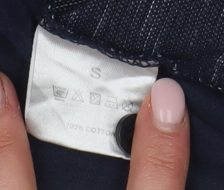 Silver Eight Men's Blue Striped Polo Shirt S