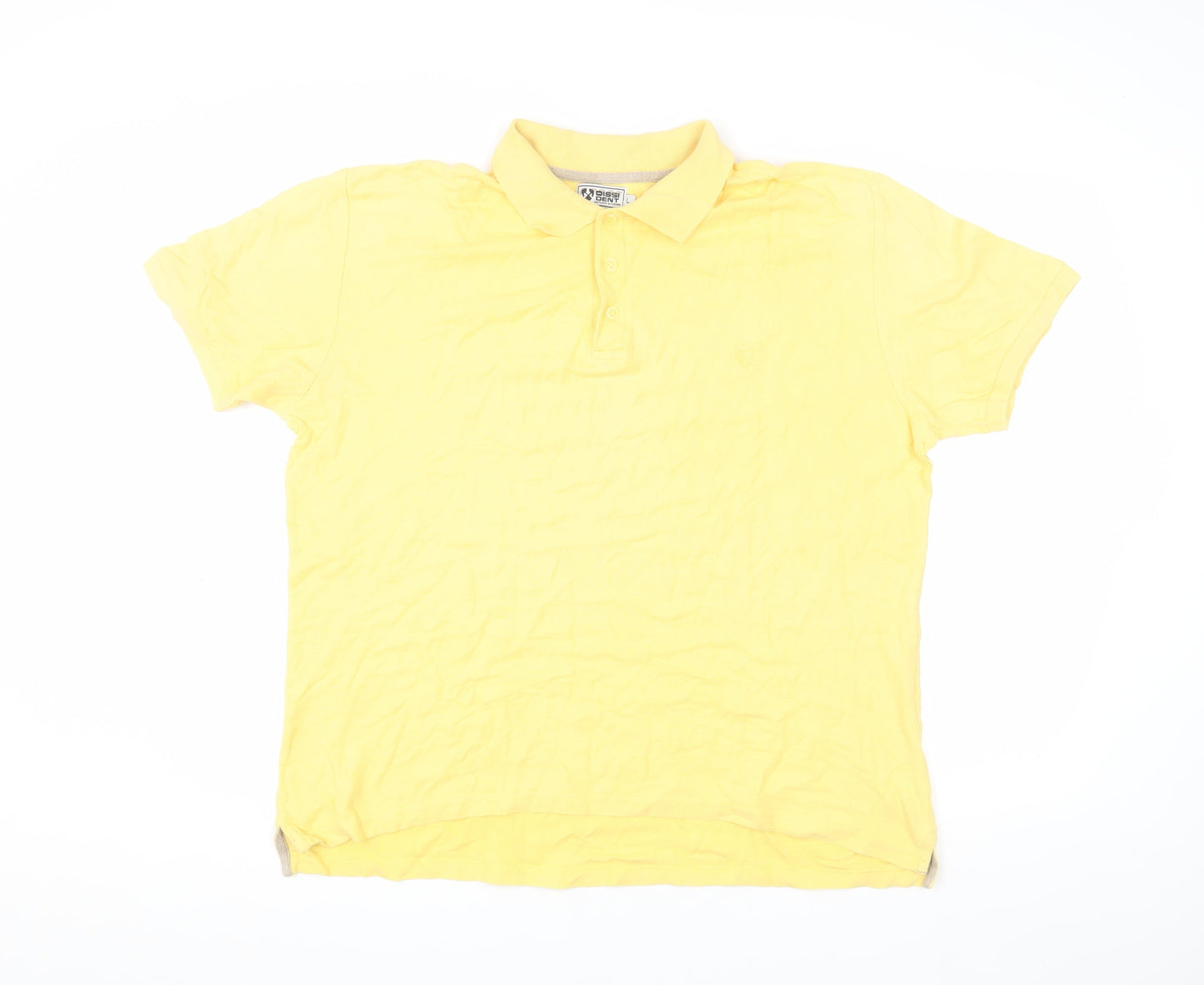 Dissident Men’s Yellow Polo, Size L, Cotton, Casual