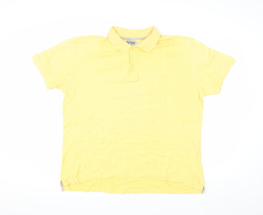 Dissident Men’s Yellow Polo, Size L, Cotton, Casual