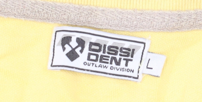 Dissident Men’s Yellow Polo, Size L, Cotton, Casual