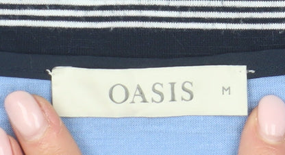 Womens UK Size M Oasis Blue Basic T-Shirt