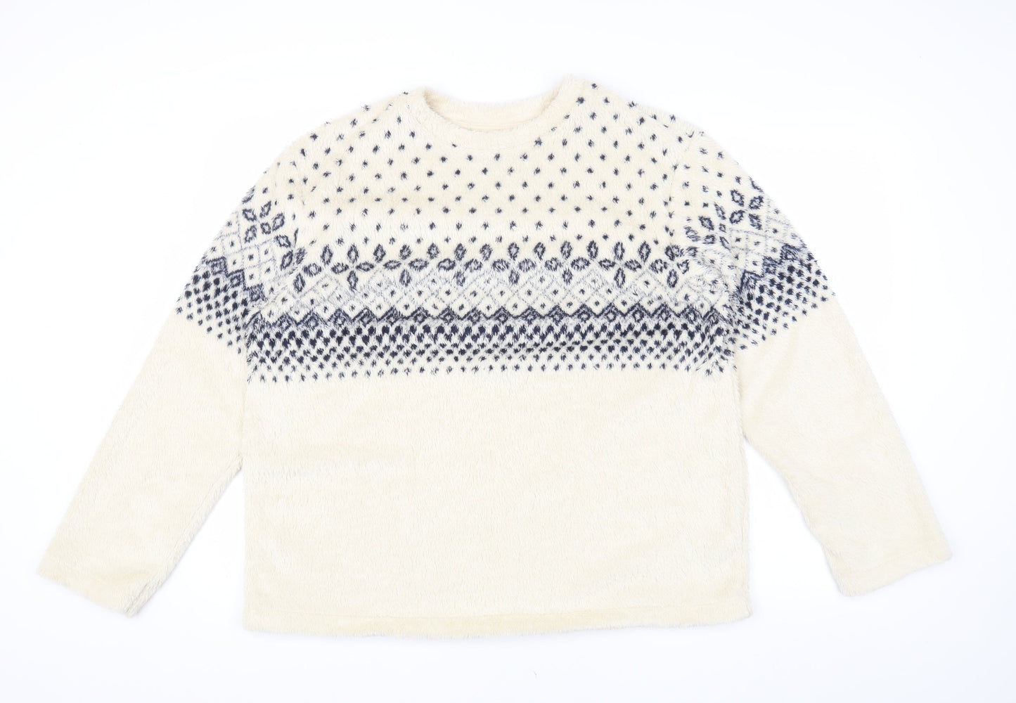 Uniqlo Unisex Ivory 2XL Pullover Sweatshirt