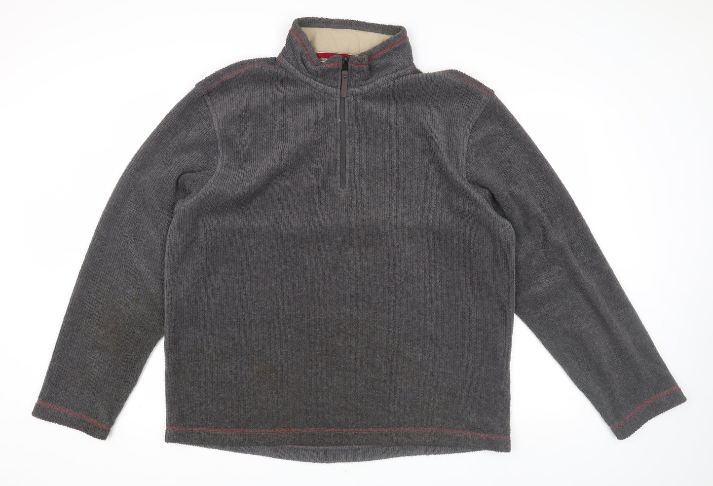 Mens UK Size L Marks and Spencer Grey 1/2 Zip Sweatshirt