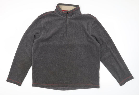 Mens UK Size L Marks and Spencer Grey 1/2 Zip Sweatshirt